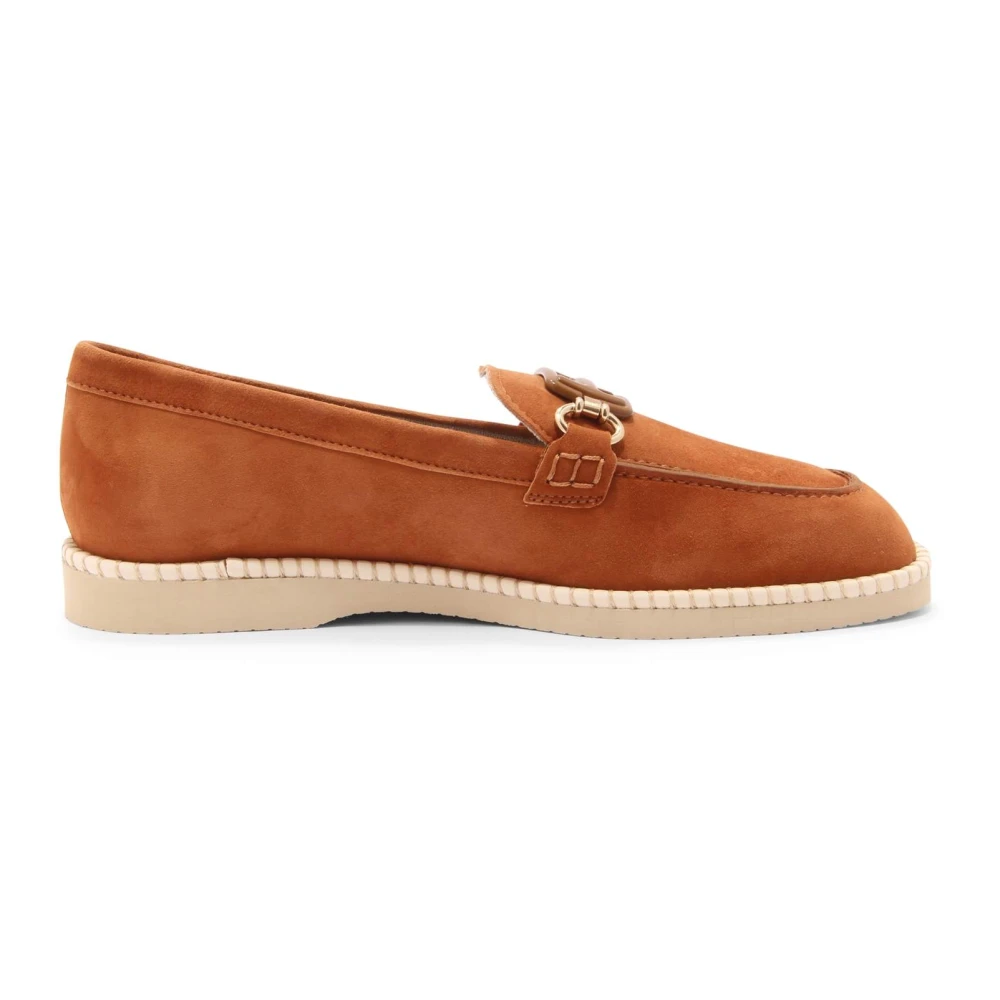Hogan Women's Brown Italian Loafers With Memory Foam Technology
