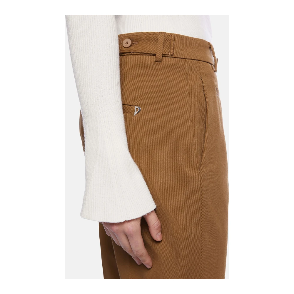 Dondup Wortelkatoenen gabardine broek Brown Dames