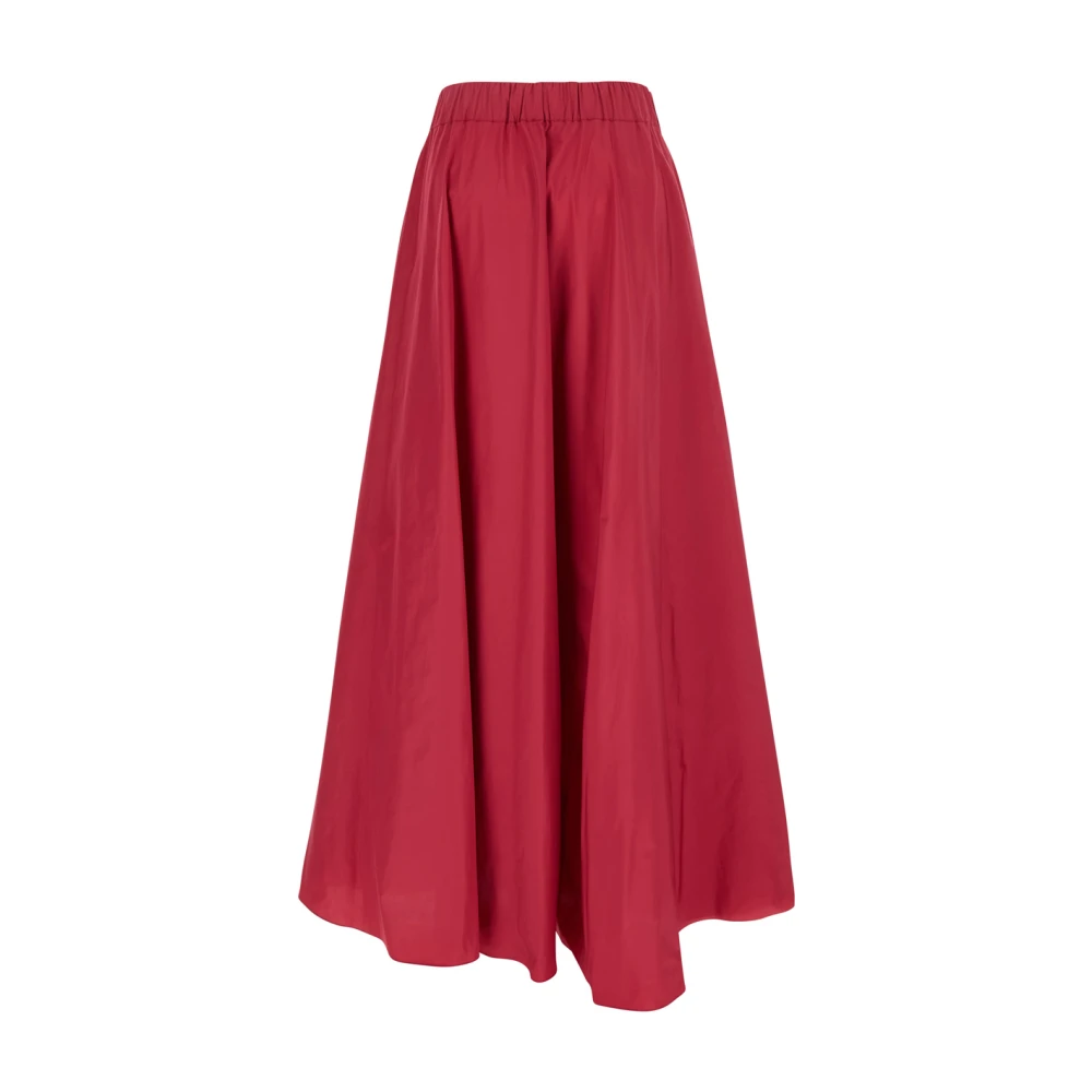 P.a.r.o.s.h. Fuchsia Ruffle Midi Rok Tech Stof Pink Dames