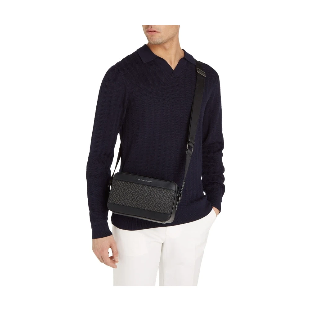 Tommy Hilfiger Zwarte Monogram Schoudertas Black Heren