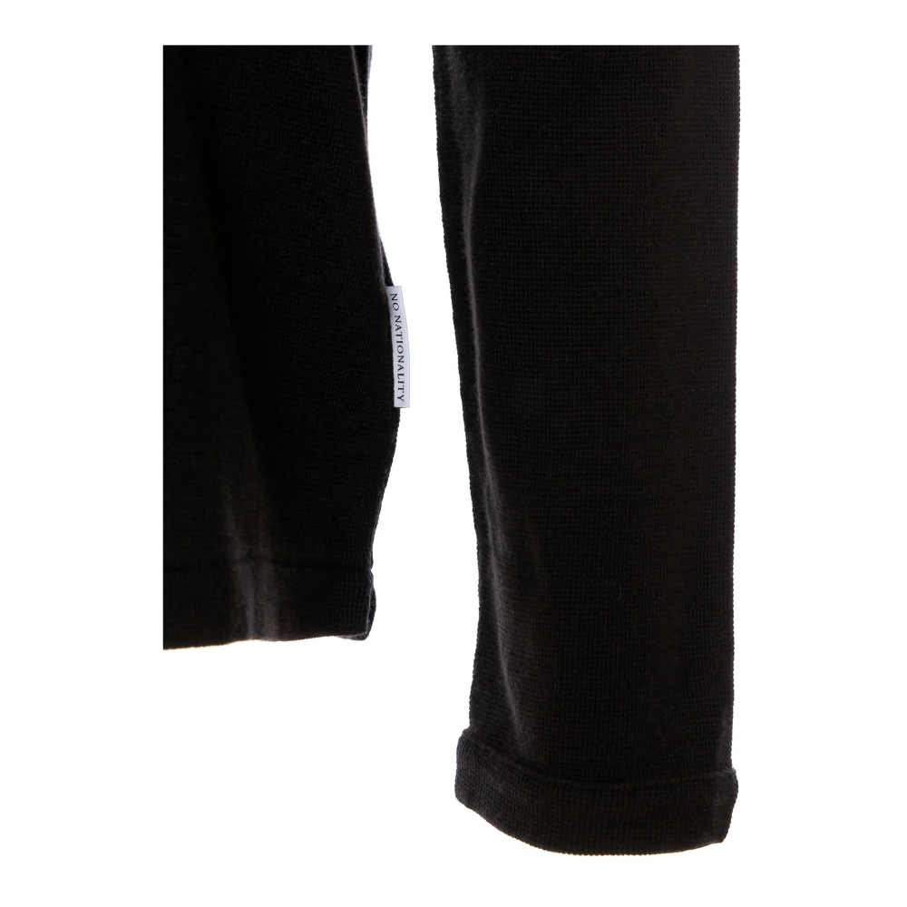 Nn07 Wafel Gebreid Longsleeve Shirt Black Heren
