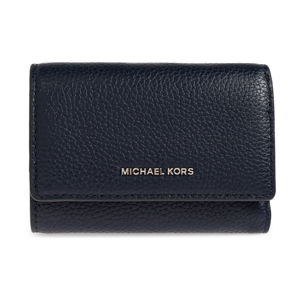 Michael Kors Women's Blue Wallets & Cardholders, One Size, Bryant Medium Pebbled Leather Wallet