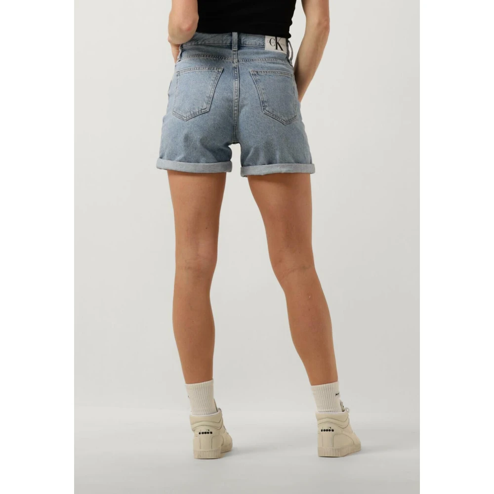 Calvin Klein Blauwe Mom Shorts voor zomerse look Blue Dames
