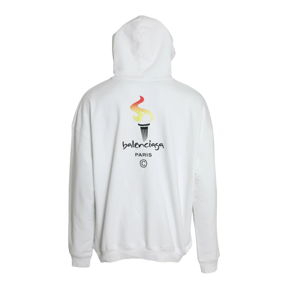 Balenciaga Witte Torch Hoodie Sweater White Heren