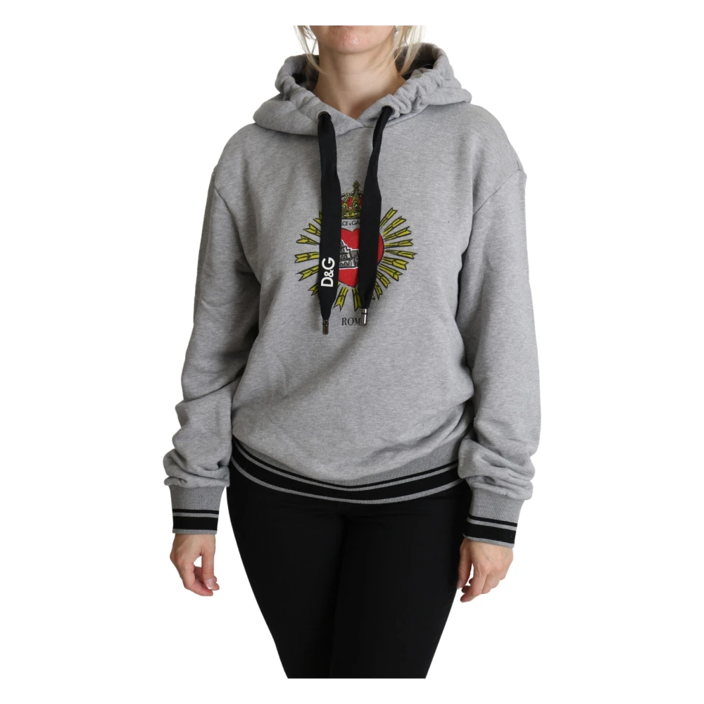 Dolce & Gabbana Women's Gray Luxury Hooded Cotton Jumper In Grey - Hoodies - Xs - Sweatshirts & Hoodies