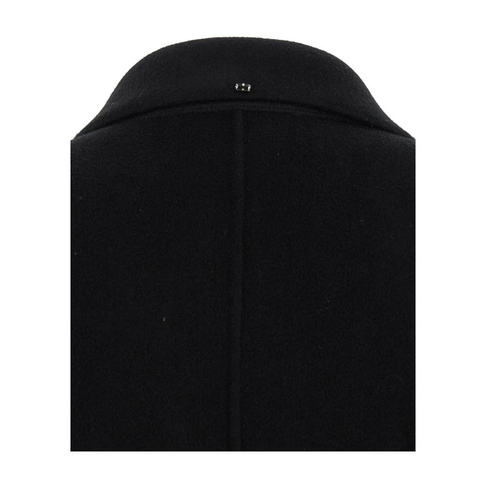 SPORTMAX Zwarte Wolle Double-Breasted Jas Vrouw Black Dames