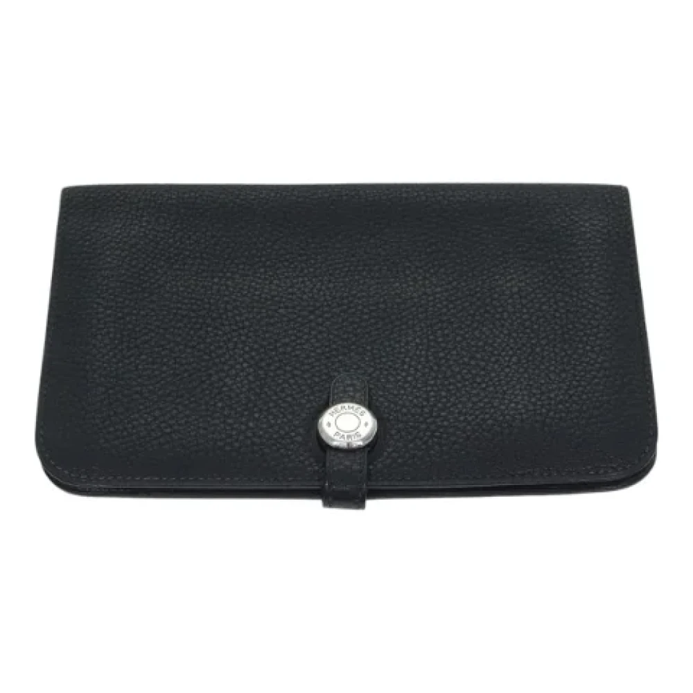 Hermès Vintage Pre-owned Leather wallets Black Dames