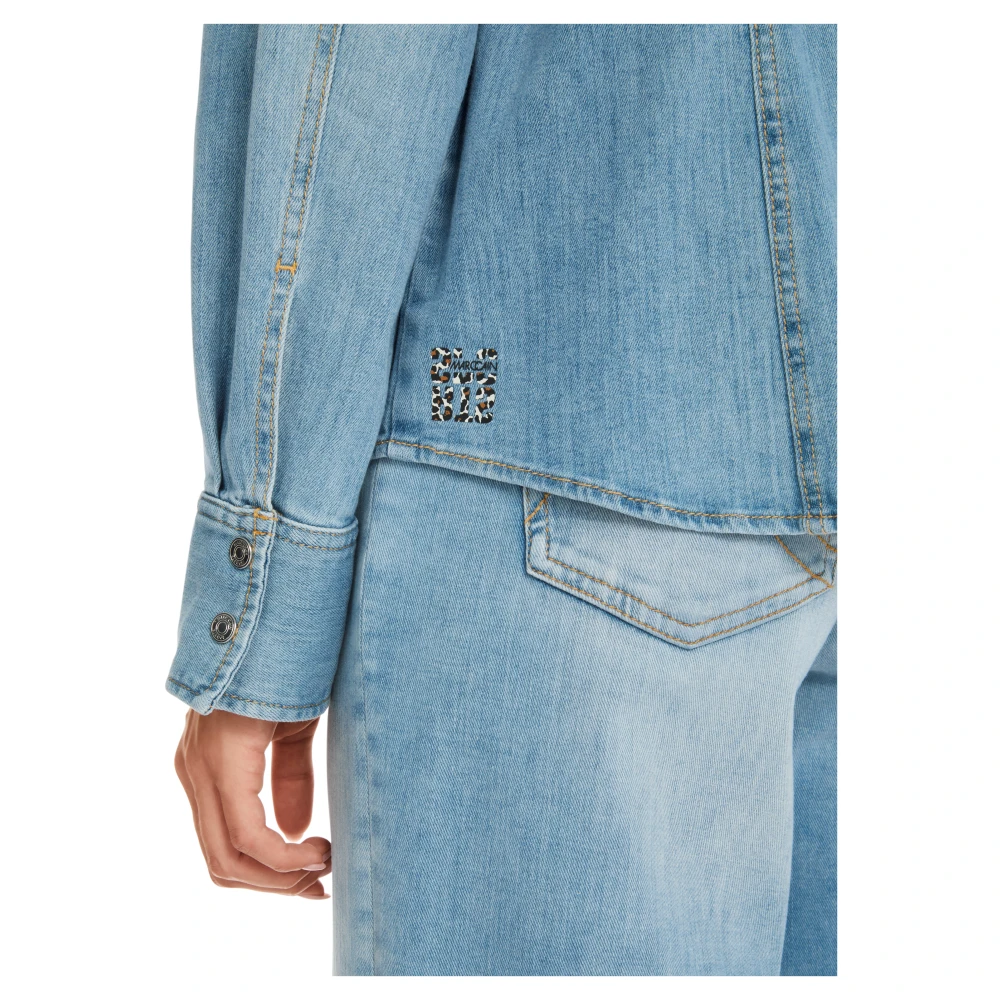 Marc Cain Gebruikte Denim Blouse Blue Dames