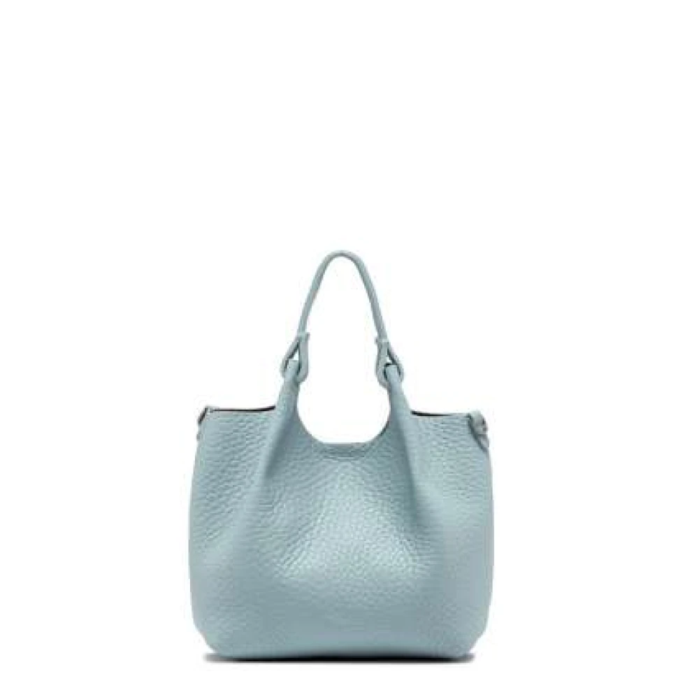 Gianni Chiarini Moderne leren handtas met magneetsluiting Blue Dames