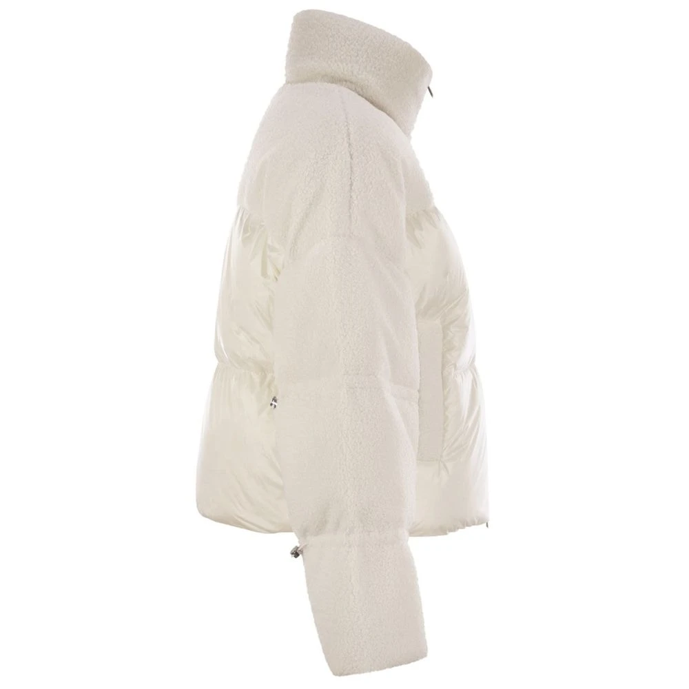 Moose Knuckles Korte Nylon Donsjas met Capuchon White Dames