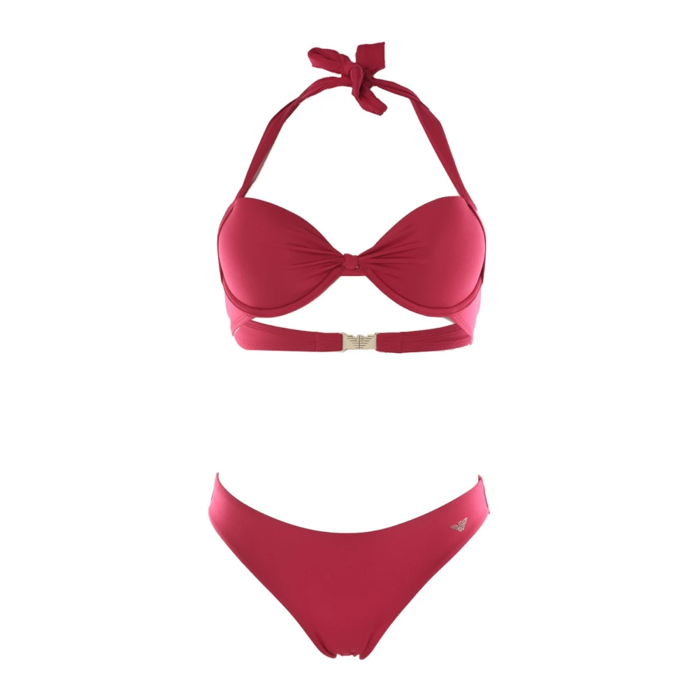 Emporio Armani Gewatteerde Bikini Set Rozen Red Dames