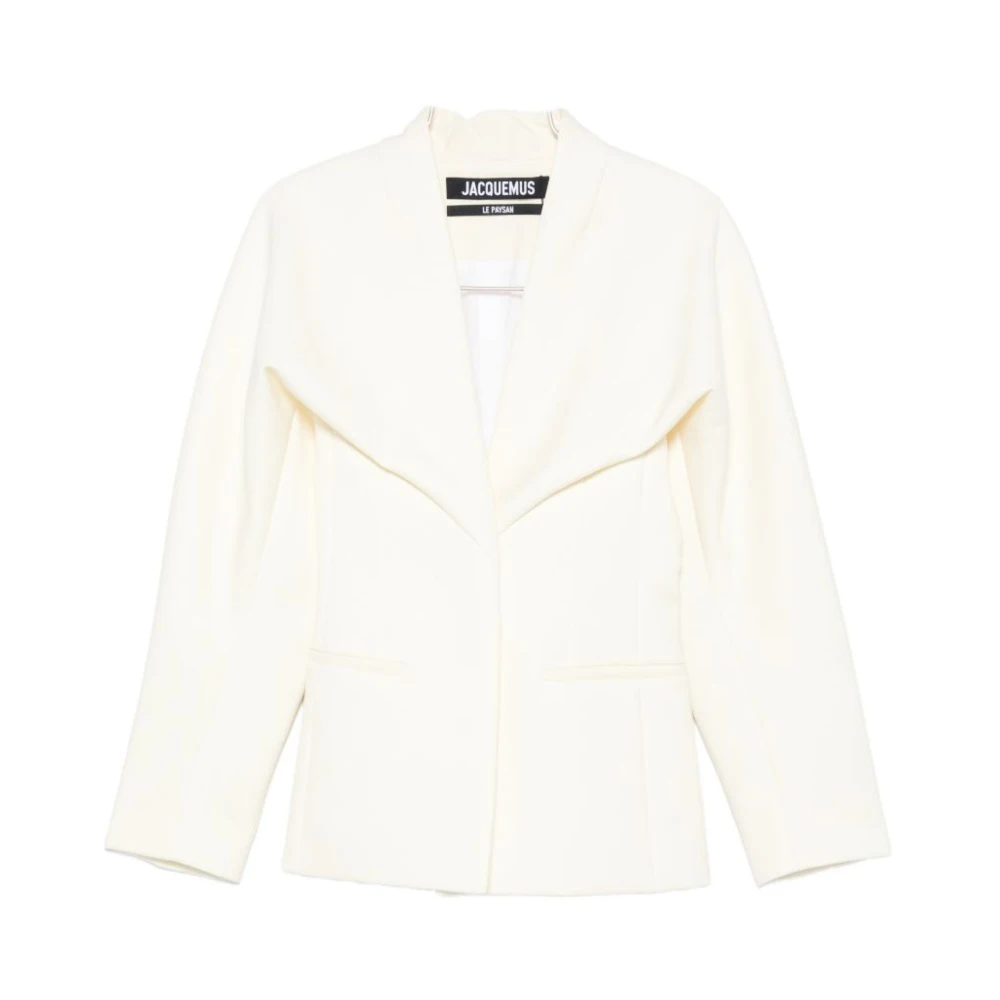 Jacquemus White Châle Jacket - Female - Light Jackets - M - Jackets