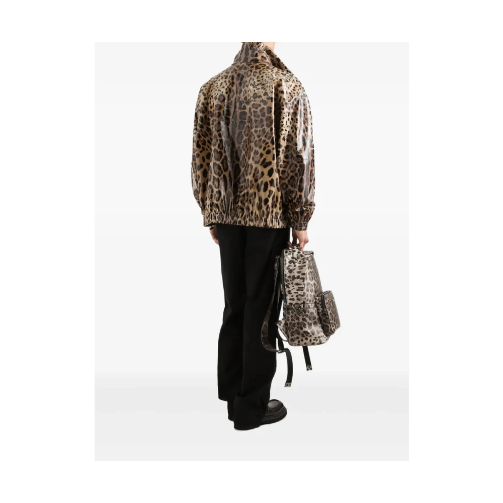 Dolce & Gabbana Animalier Bruine Ritsjas Brown Heren