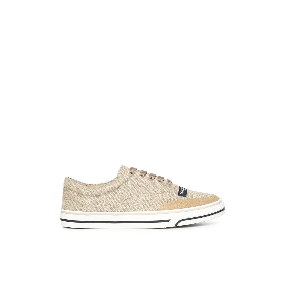 Dolce & Gabbana DG Sailing Linen Sneakers Heren Schoenen Beige