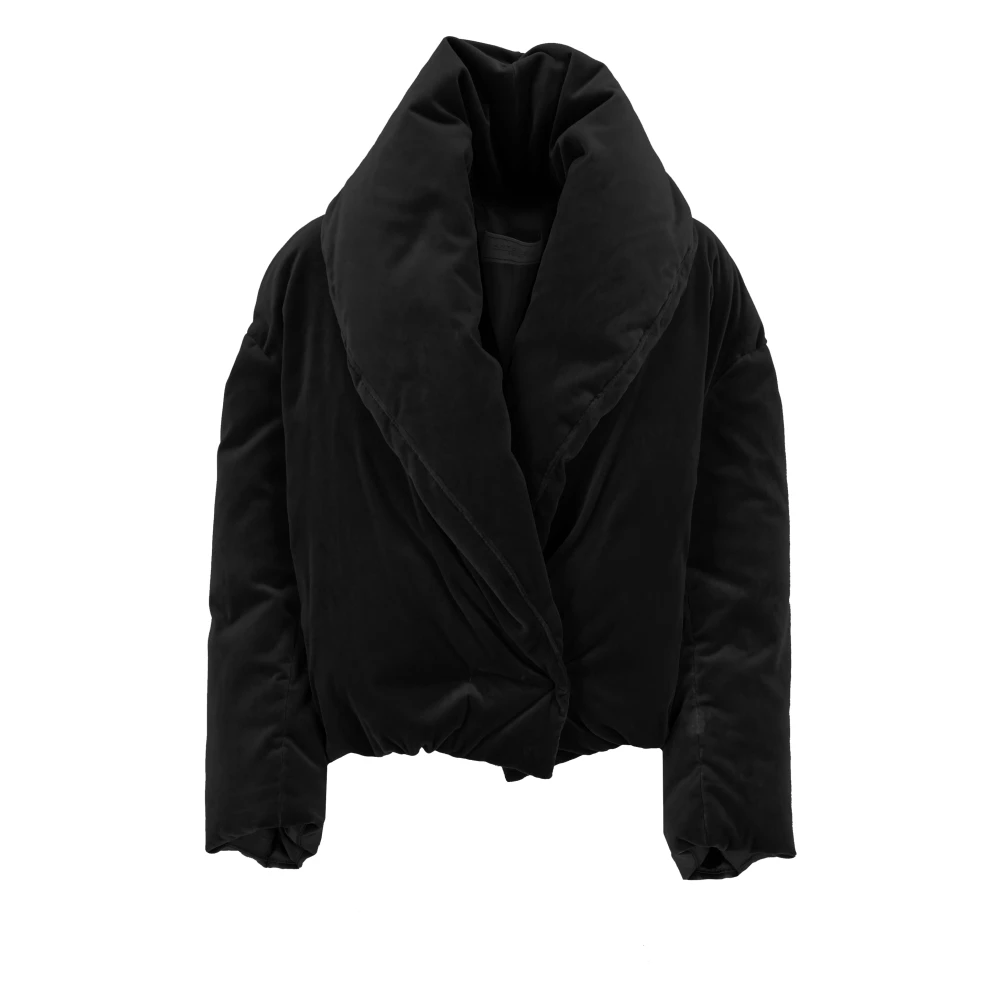 Antonelli Firenze Zwarte Katoenen Fluwelen Donsjas Black Dames