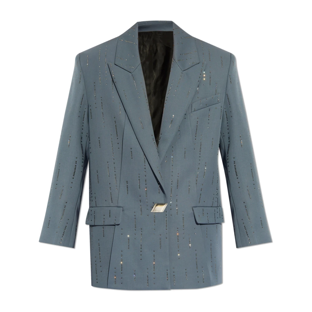 The Attico Blazer met Applicaties Gray Dames