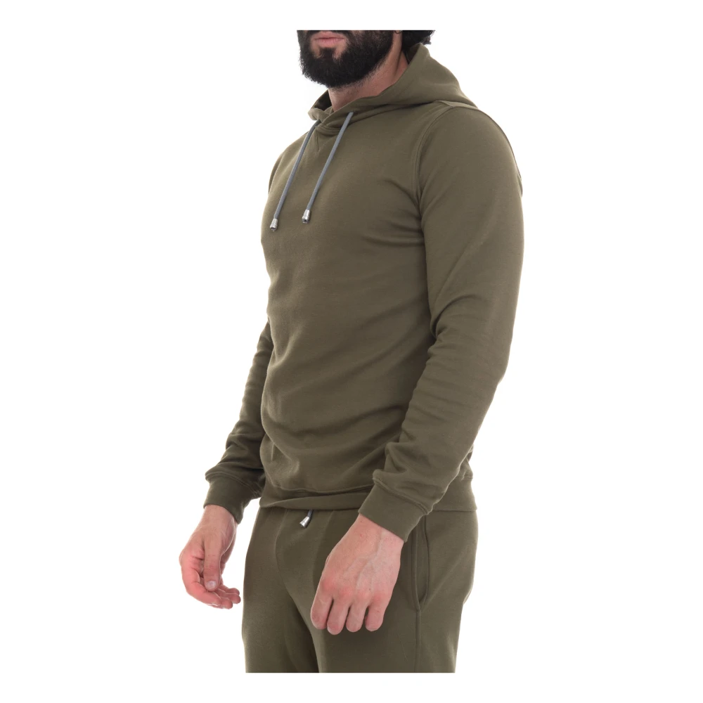 Hindustrie Stretchy Knit Hoodie Green Heren