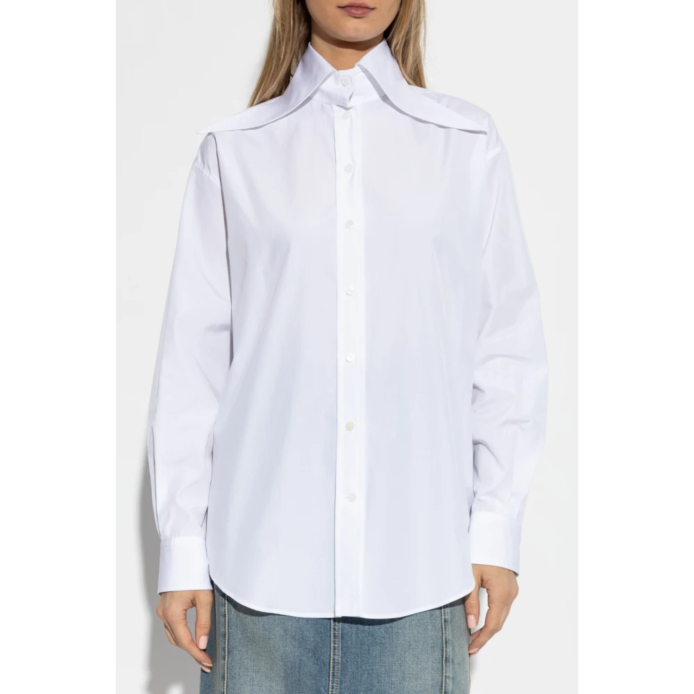 alexander mcqueen Shirt met decoratieve kraag White Dames