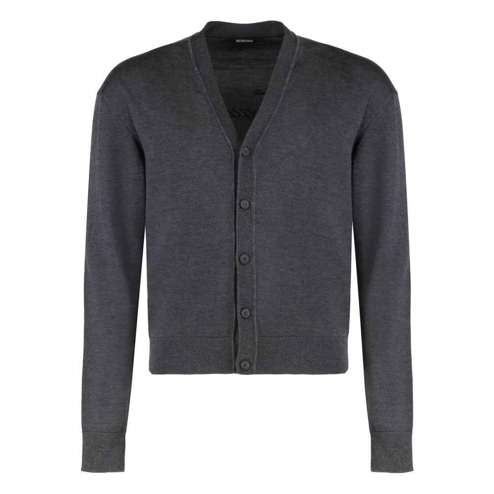 Jacquemus Gray Cardigans, Male, Xl, Le Cardigan Brode