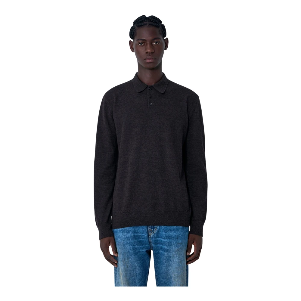 Maison Margiela Men's Brown Wool Polo Shirt
