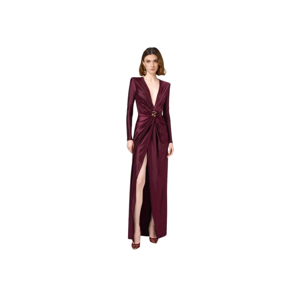 Elisabetta Franchi Lange jurk met elegant design Red Dames
