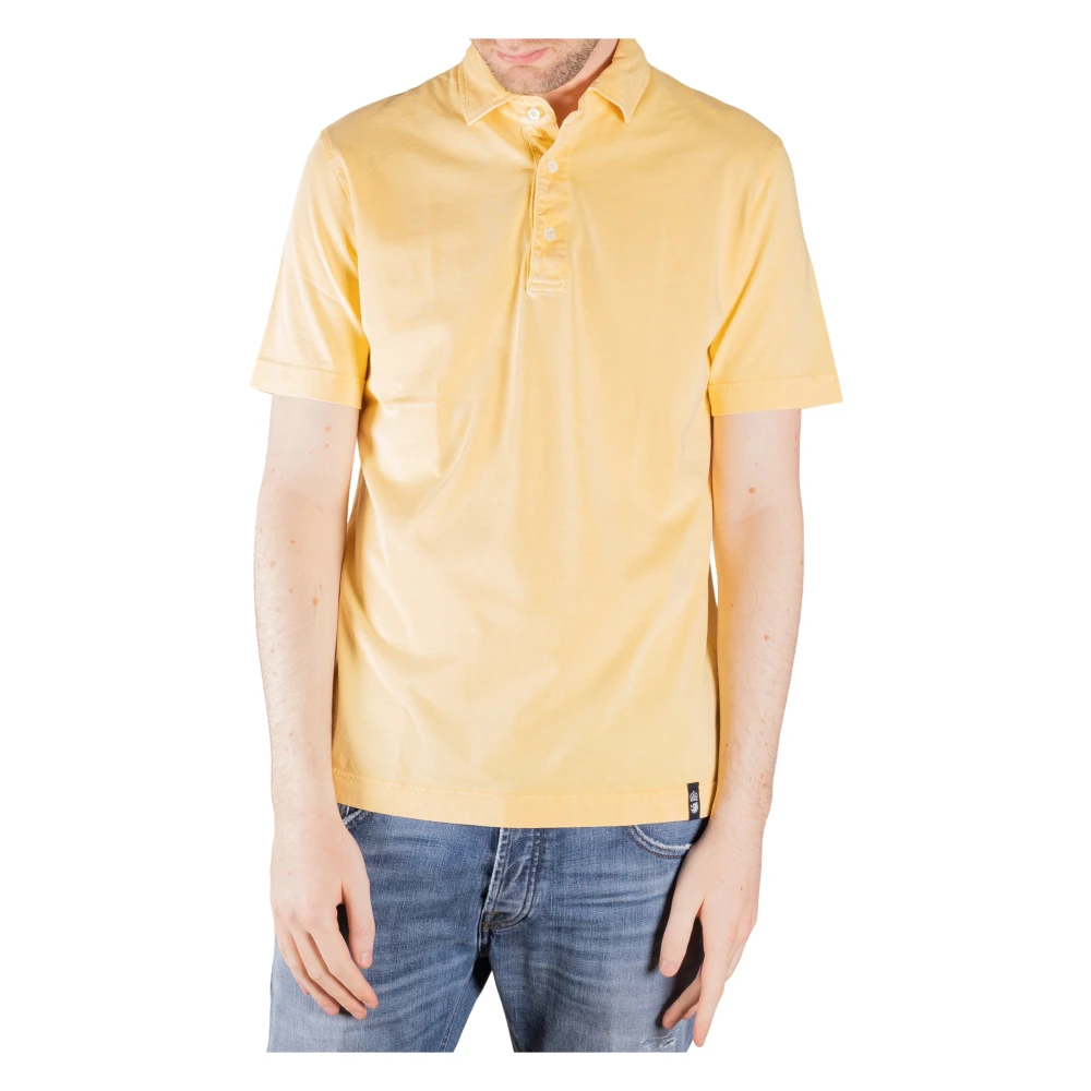 Drumohr Gele Ice Cotton Polo Shirt Yellow Heren