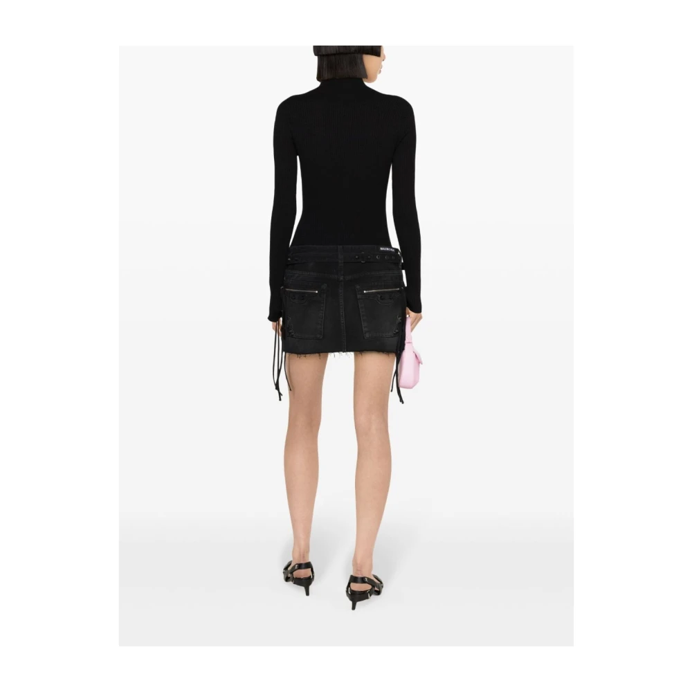 Courrèges Zwarte Solar Trui Ribgebreid Black Dames