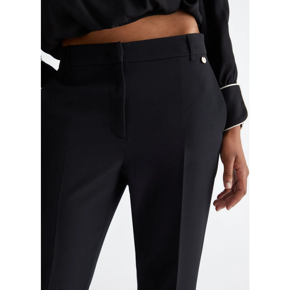 Liu Jo Zwarte Sigarettenbroek Stretchstof Black Dames