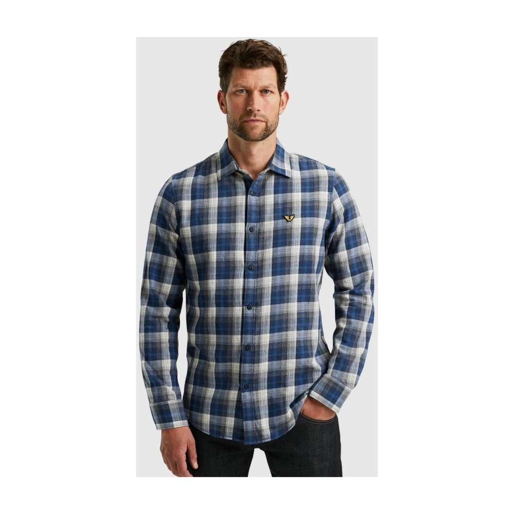 PME Legend Lange Mouw Twill Yarndyed Overhemd Blue Heren