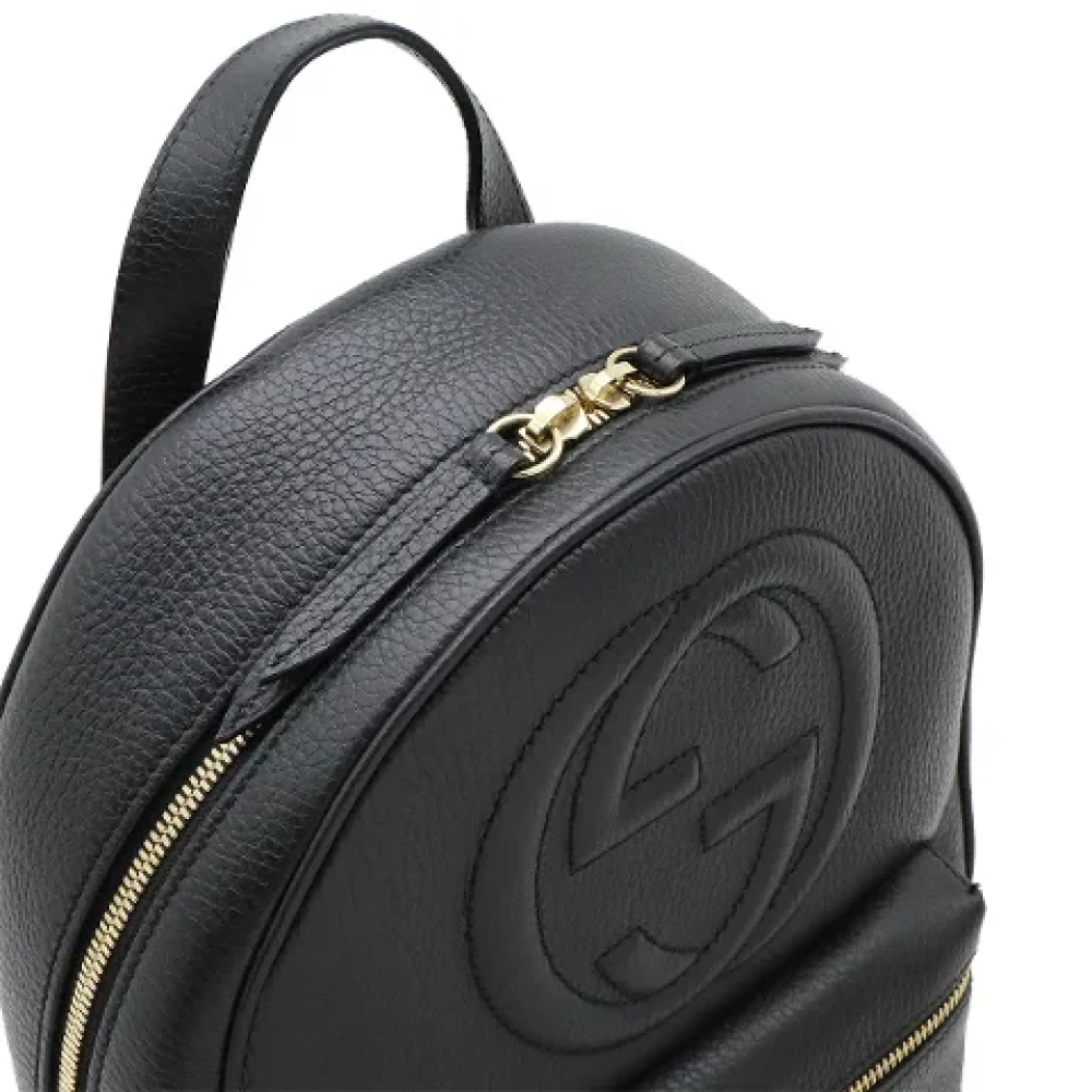 Gucci Vintage Pre-owned Leather backpacks Black Dames
