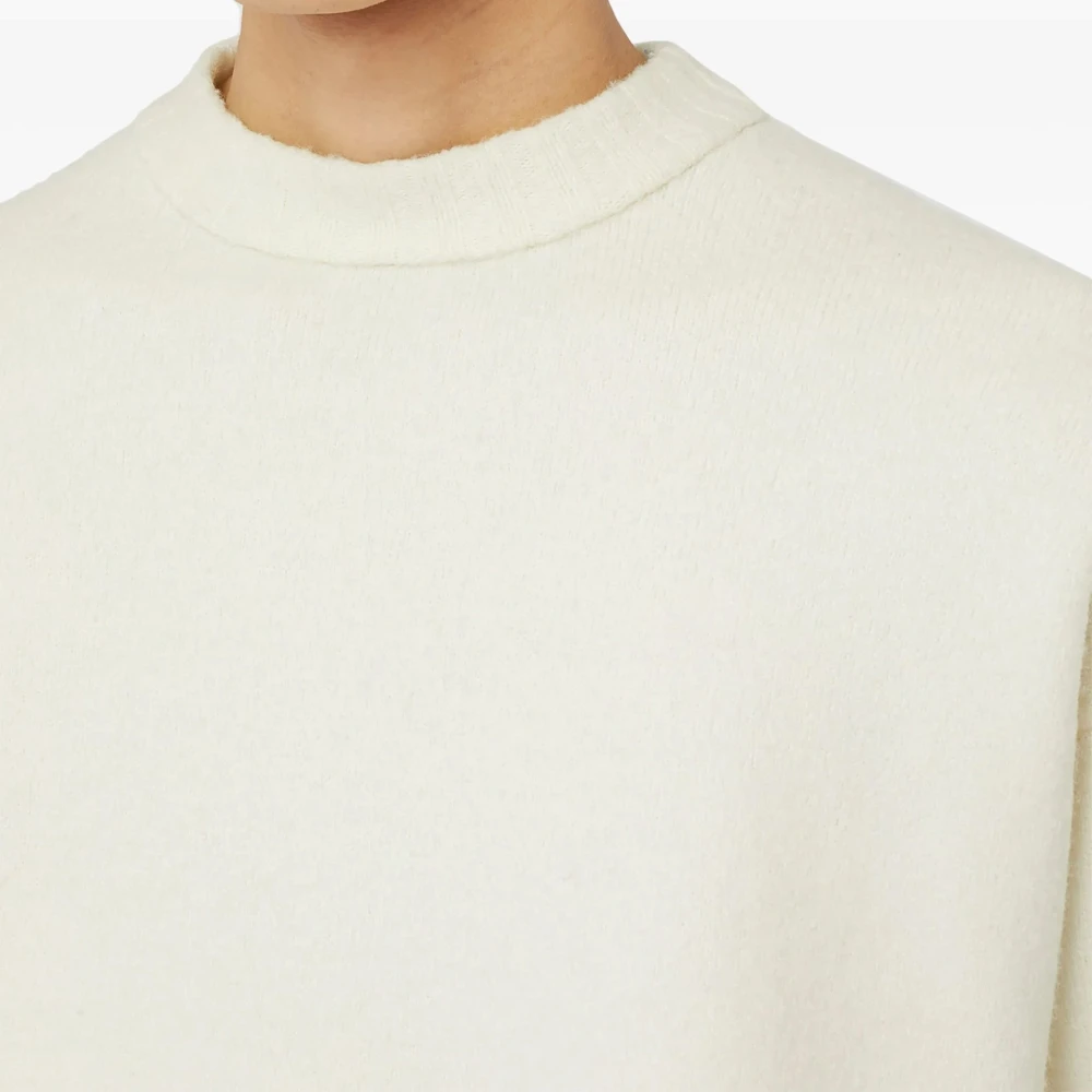 Jil Sander Wollen Trui met Ribdetails Beige Heren