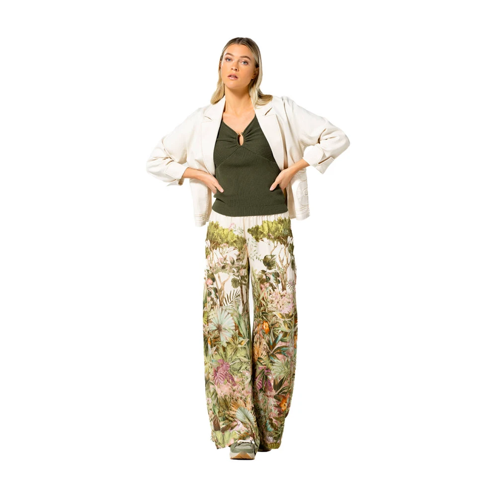 Caroline Biss Stijlvolle Pullover met Pull Detail Green Dames