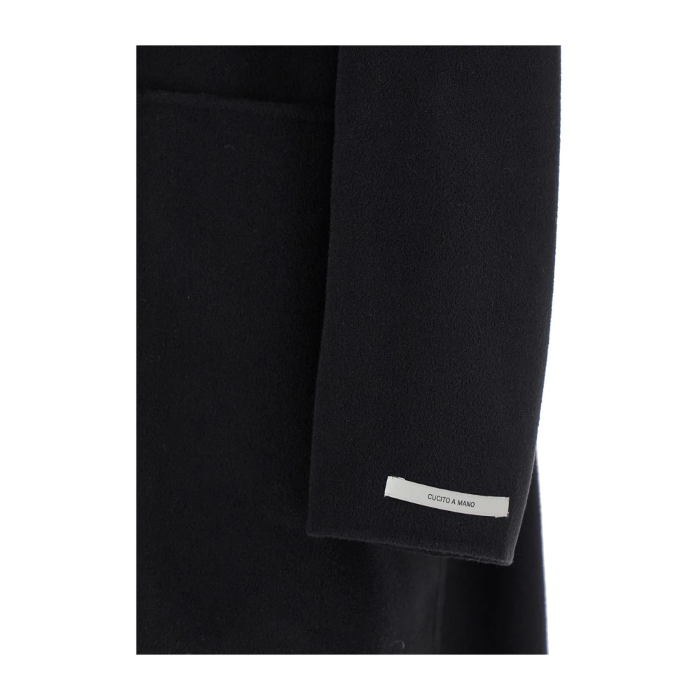 SPORTMAX Zwarte wollen jas met revers Black Dames
