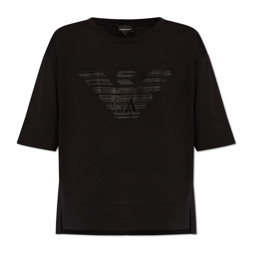 Emporio Armani T-shirt met logo Black Dames