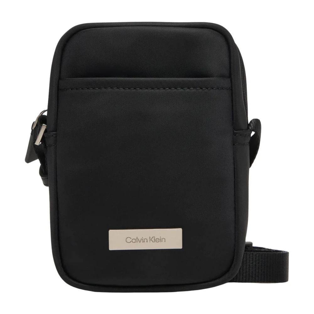Calvin Klein Black Sleek Slim Reporter - Male - Cross Body Messenger - One Size - Bags