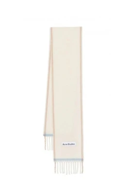 Echarpe etroite laine mohair bords frangés