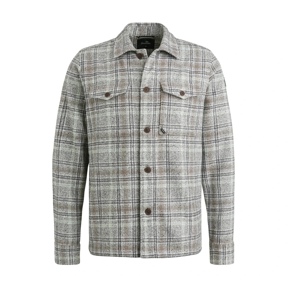 Vanguard Check Boucle Overshirt Lange Mouw Gray Heren