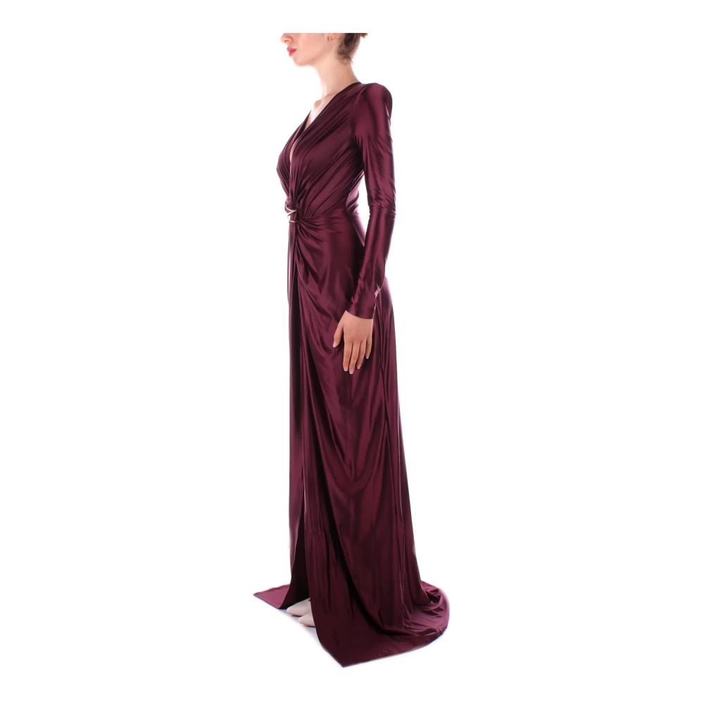 Elisabetta Franchi Red Carpet Jurken met Front Logo Red Dames