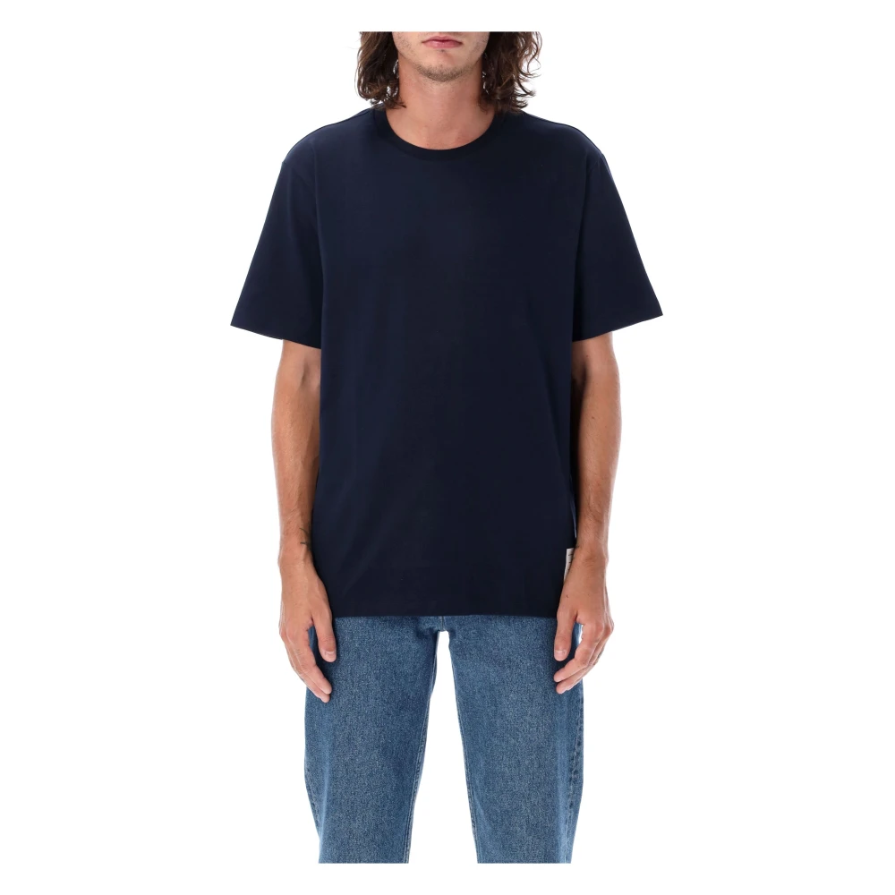 Thom Browne Ruimvallend T-shirt met korte mouwen en zijsplit Blue Heren