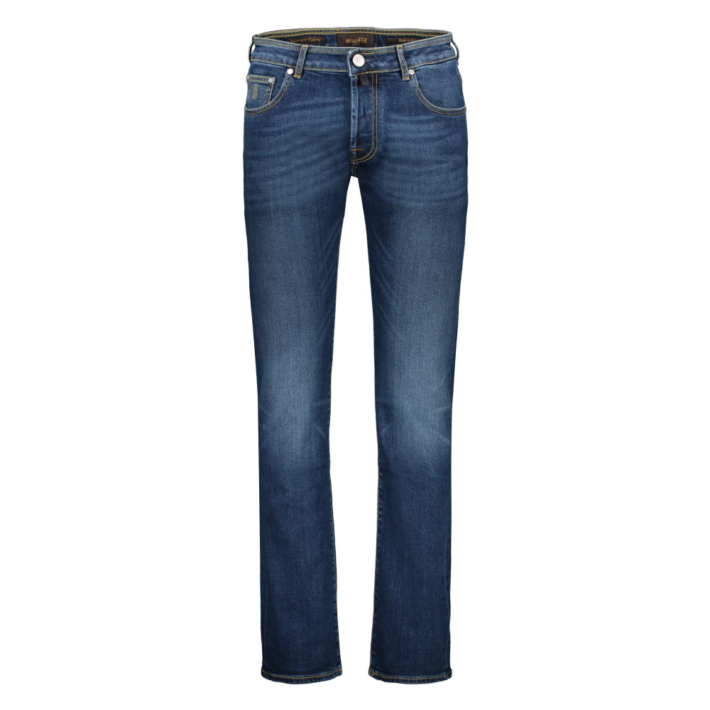 Moorer 5-pocket jeans met metalen details Blue Heren