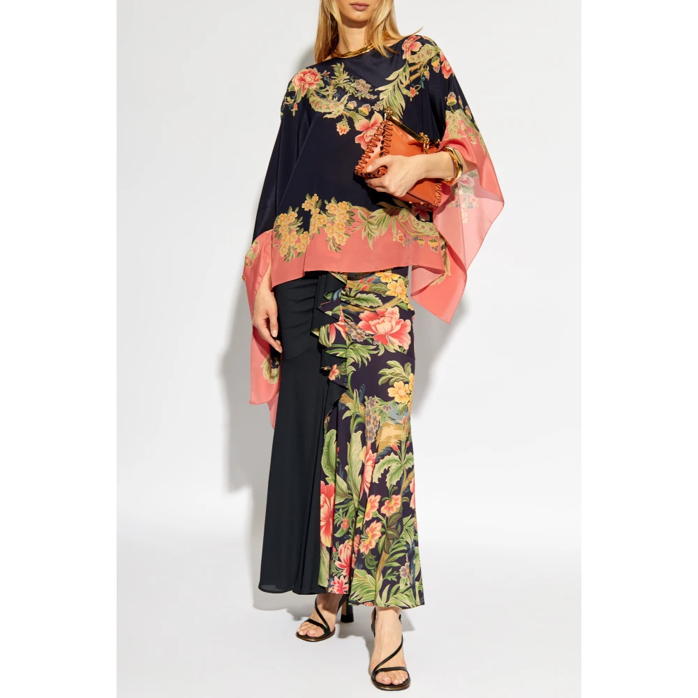 ETRO Zijden Poncho Multicolor Dames