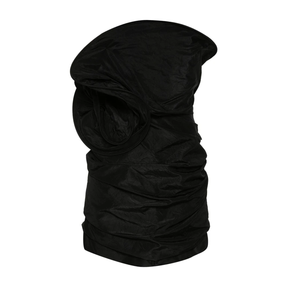 Magda Butrym Zwarte Zijden Taffeta 3D Detail Jurk Black Dames