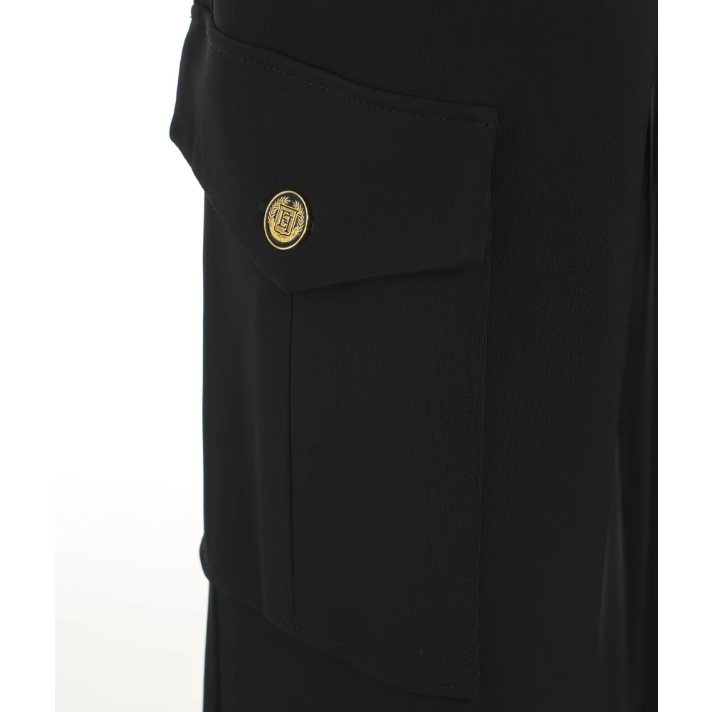 Elisabetta Franchi Zwart Crêpe Jersey Jumpsuit Overall Black Dames