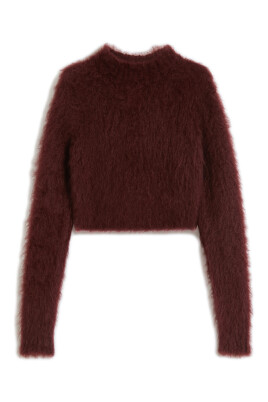 pull-rouge-col-rond-texture-douce