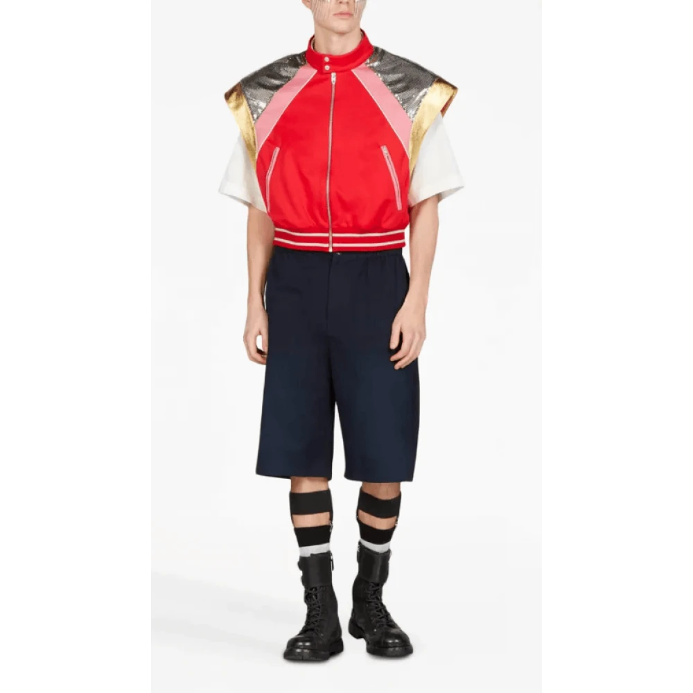 Gucci Shorts van keperstof met geborduurd logo Blue Heren