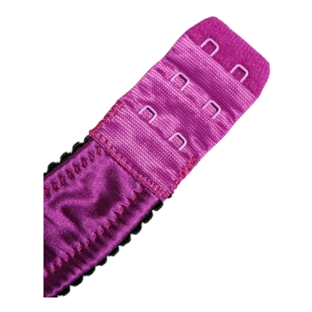 Dolce & Gabbana Paarse Zijden Balconette Beha met Haaksluiting Purple Dames