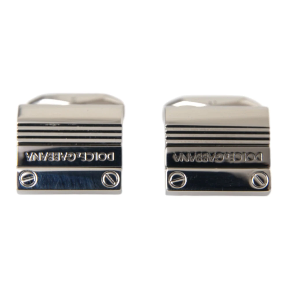 Dolce & Gabbana Men's Silver Logo Cufflinks Italian Made