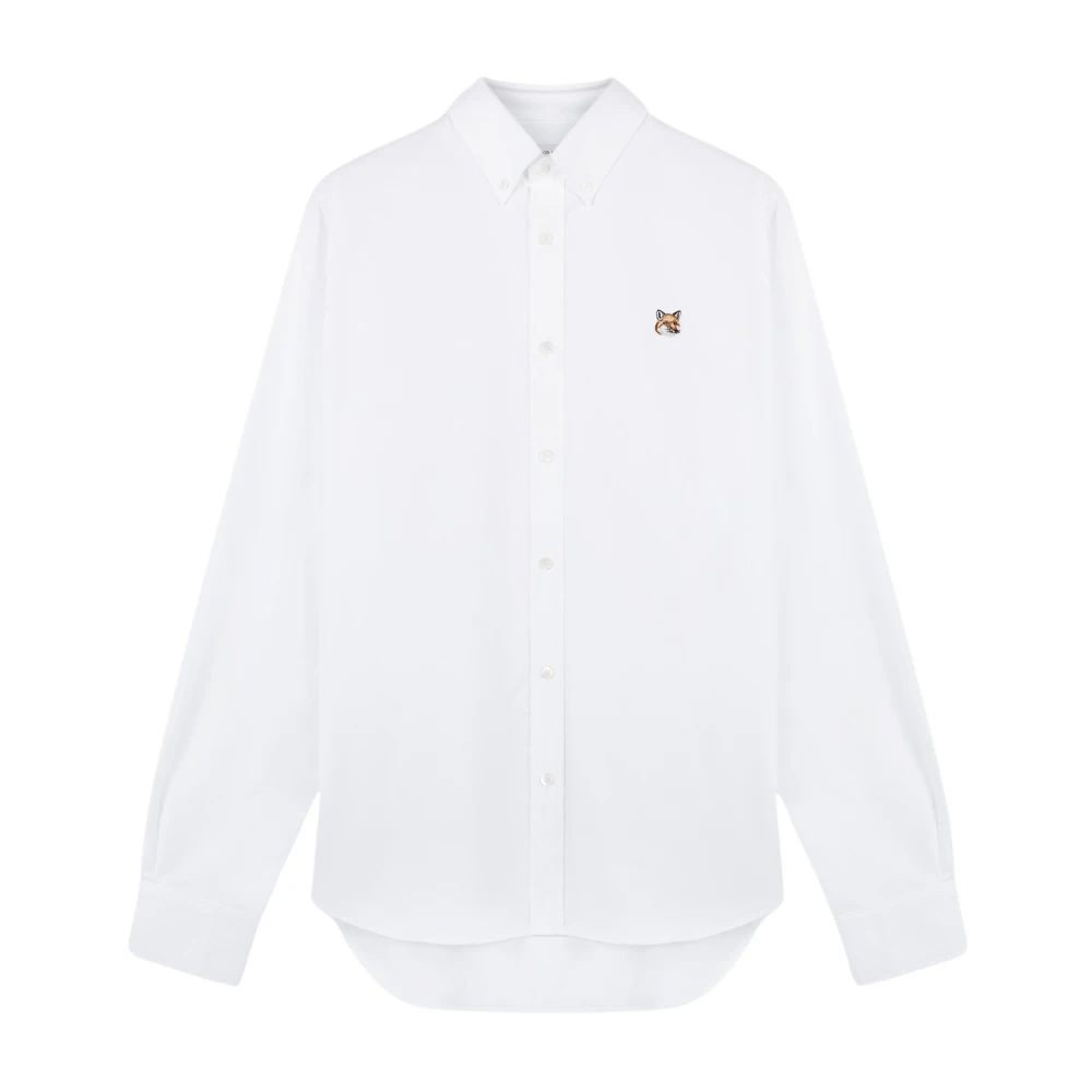 Maison Kitsuné Klassieke Button-Down Overhemd White Heren