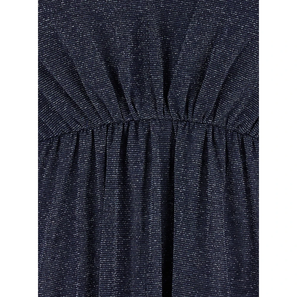 Momoni Lurex Maxi Jurk Blue Dames