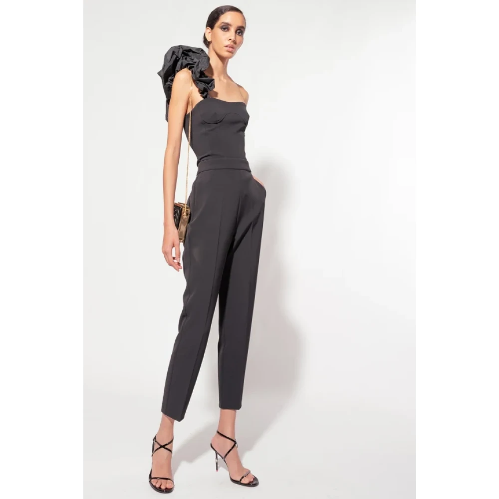 Pinko Parana Elastische Crepe Broek Black Dames